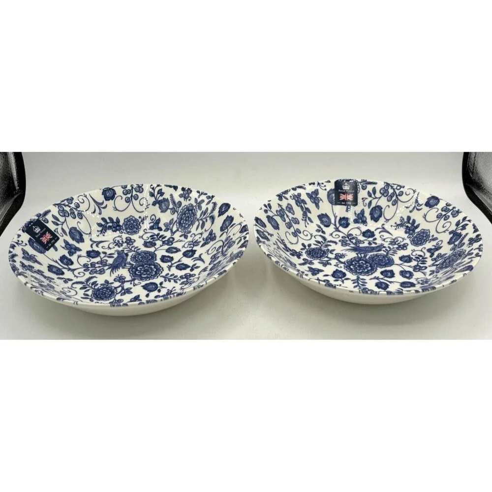 Royal Wessex by Churchill Victorian Calico Porcelain Salad Pasta Bowls Qty 2 NEW